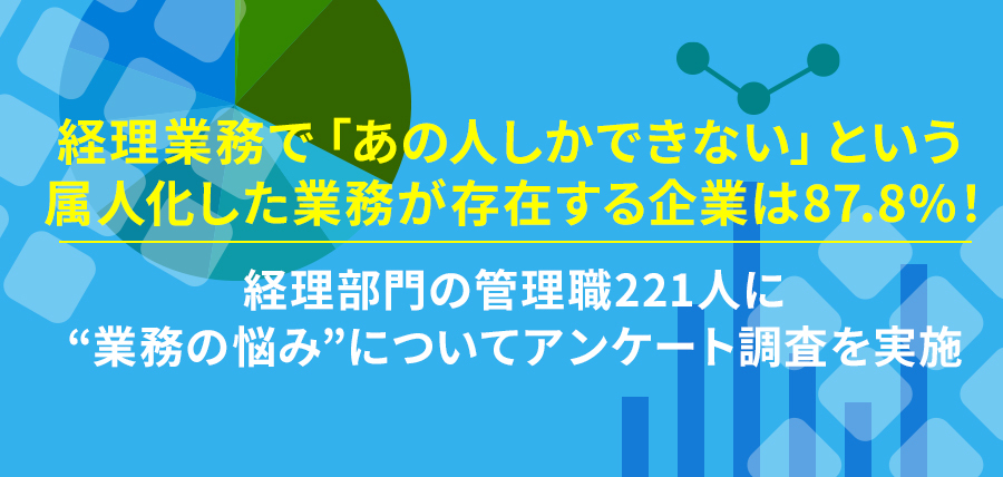 経理業務で「あの人しかできない」という属人化した業務が存在する企業は87.8%！～経理部門の管理職221人に“業務の悩み”についてアンケート調査を実施～