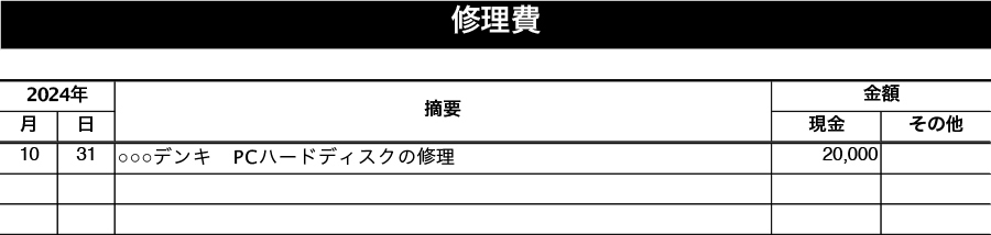経費帳における仕訳